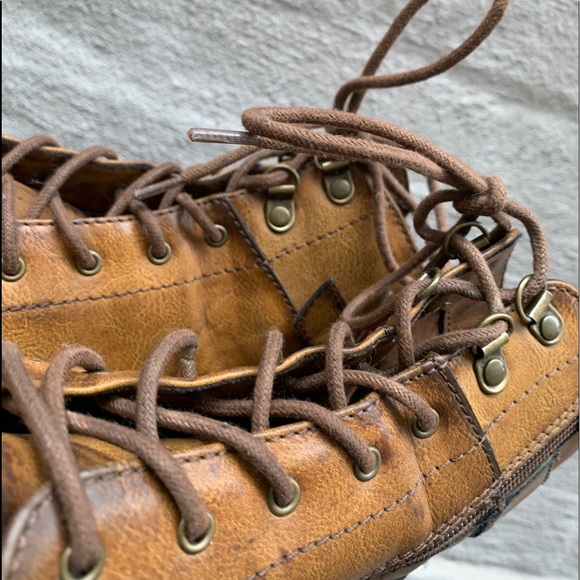 BROWN LEATHER COMBAT BOOTS WOMANS - Picture 3 of 5